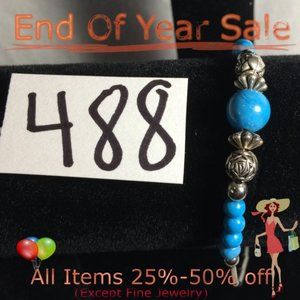 Vintage Silver and Turquoise Bracelet